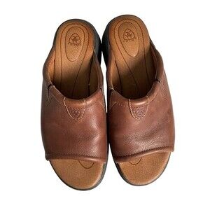 Ariat Brown Leather Women Shoe Size 6.5 Sandal Mule
